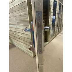 11ft X 5ft Pent Pressure Treated Tongue & Groove Pent Summerhouse With Higher Eaves And Ridge Height Toughened Safety Glass + Euro Lock With Key + Super Strength Framing
