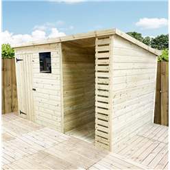 10ft X 3ft Pressure Treated Tongue And Groove Pent Shed With Storage Area + 1 Window