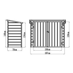 6 X 3 Plastic Storage Unit - Dark Grey With Foundation Kit (included)