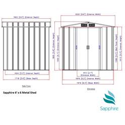 6ft X 6ft Value Apex Metal Shed - Anthracite Grey (2.01m X 1.82m)