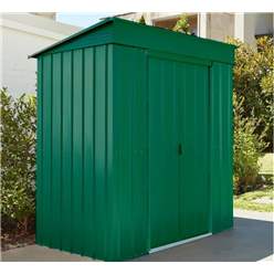 6ft X 4ft Premier Easyfix - Pent - Metal Shed - Heritage Green (1.80m X 1.24m)