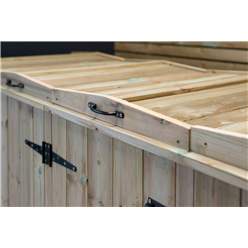 Triple Redwood Pressure Treated Wheelie Bin Store - 240/140/140 Litre Bins