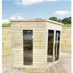 7ft X 7ft Fully Insulated Corner Summerhouse - 64mm Walls, Floor & Roof - Double Glazed Safety Toughened Windows - Epdm Roof + Free Install