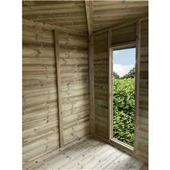 7ft X 7ft Fully Insulated Corner Summerhouse - 64mm Walls, Floor & Roof - Double Glazed Safety Toughened Windows - Epdm Roof + Free Install