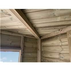 7ft X 7ft Fully Insulated Corner Summerhouse - 64mm Walls, Floor & Roof - Double Glazed Safety Toughened Windows - Epdm Roof + Free Install