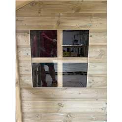 6 X 8 (6 X 6 + 2 Verandah) Hideout Wooden Playhouse With Apex Roof, Single Door And Window + T&g Verandah