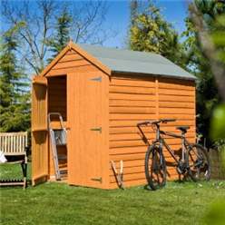 4ft X 6ft  (1.12m X 1.76m) -  Dip Treated Overlap - Apex Garden Shed - Windowless - Double Doors