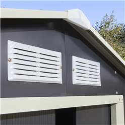 6ft X 4ft (2.01m X 1.21m) Double Door Metal Apex Shed - Dark Grey