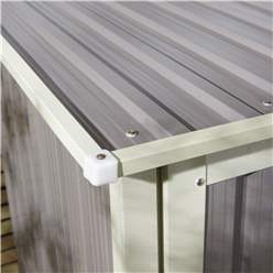 5ft X 3ft (1.43m X 0.89m) Single Door Metal Pent Shed - Light Grey