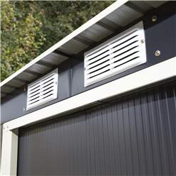 6ft X 4ft (2.01m X 1.21m) Double Door Metal Pent Shed - Dark Grey