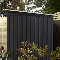 6ft X 4ft (2.01m X 1.21m) Double Door Metal Pent Shed - Dark Grey