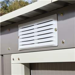 8ft X 4ft (2.61m X 1.21m) Double Door Metal Pent Shed - Light Grey