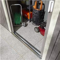 8ft X 4ft (2.61m X 1.21m) Double Door Metal Pent Shed - Light Grey