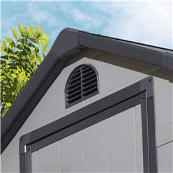 4ft X 3ft (1.34m X 1.04m) Single Door Apex Plastic Shed - Light Grey