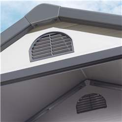 4ft X 3ft (1.34m X 1.04m) Single Door Apex Plastic Shed - Light Grey