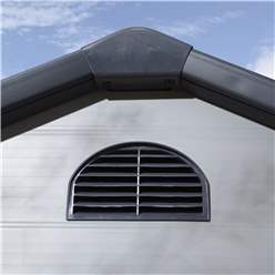8ft X 6ft (2.42m X 1.92m) Double Door Apex Plastic Shed - Light Grey