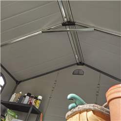 8ft X 6ft (2.42m X 1.92m) Double Door Apex Plastic Shed - Light Grey