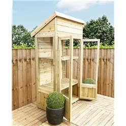 3ft X 2ft - Pent Mini Greenhouse Pressure Treated Tongue And Groove