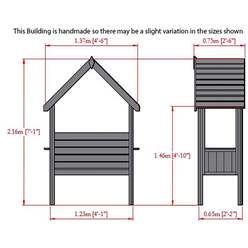 4ft X 2ft Stowe Pressure Treated Wooden Seat Open Back Arbour