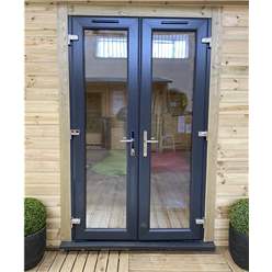 3m X 3m (10ft X 10ft) Executive Plus Insulated Pressure Treated Garden Office - Pvc French Doors And Windows - Increased Eaves Height - 64mm Insulated Walls, Floor And Roof + Free Installation