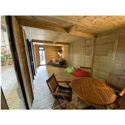 3m X 3m (10ft X 10ft) Executive Plus Insulated Pressure Treated Garden Office - Pvc French Doors And Windows - Increased Eaves Height - 64mm Insulated Walls, Floor And Roof + Free Installation