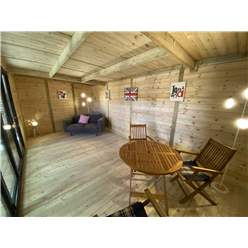 5m X 4m (16ft X 13ft) Deluxe Plus Insulated Pressure Treated Garden Office - Aluminium Fully Opening Bifold Doors - Increased Eaves Height - 64mm Insulated Walls, Floor And Roof + Free Installation