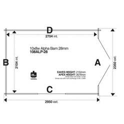 12ft X 8ft Neo Barn 28mm Log Cabin (19mm Tongue And Groove Floor And Roof) (3550x2350)