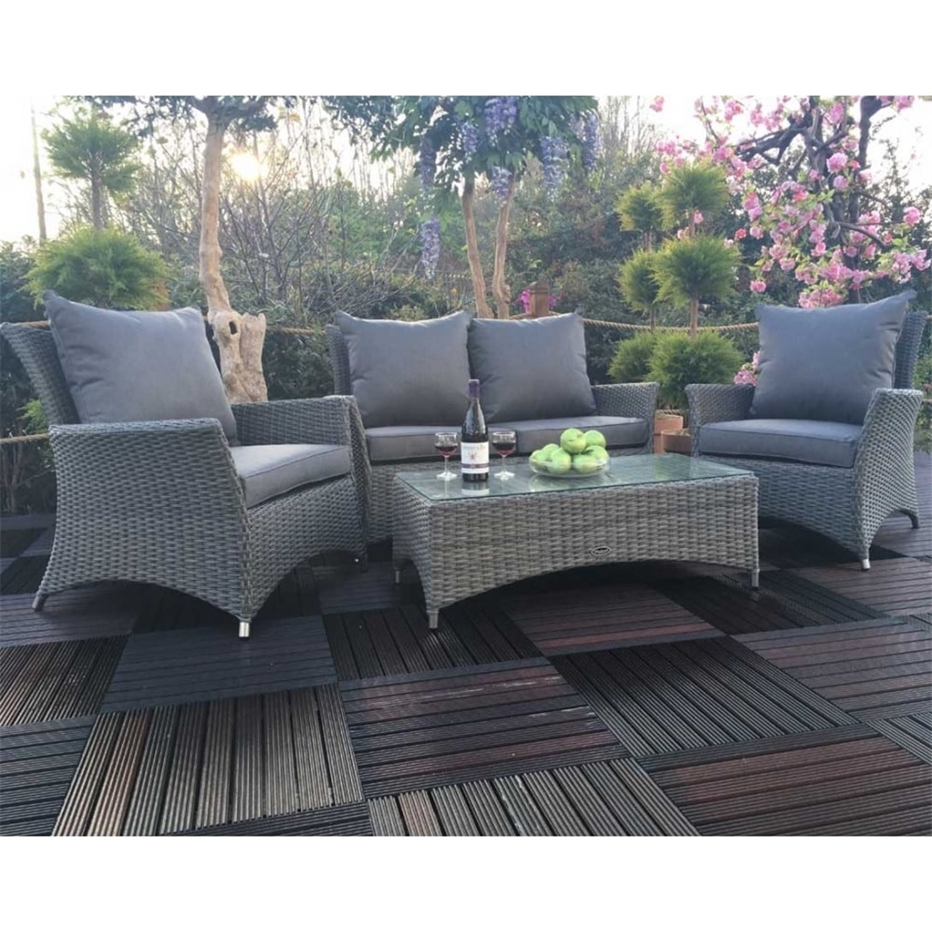 ShedsWarehouse.com Garden Furniture - Paris Collection 6 Seater PARIS DELUXE LOUNGE SET : 6 seater Sofa with Coffee Table & 6 x Lounging ArmChairs