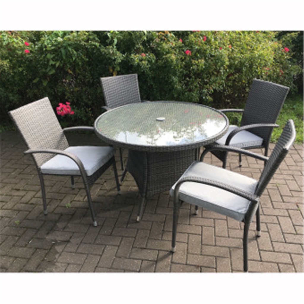 Garden Furniture Marlow, Glass Top Garden Table And 4 Chairs