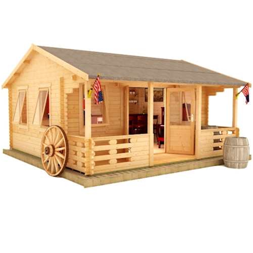 ShedsWarehouse.com | Skogr Log Cabins | 18ft X 14ft Leo 44mm Log Cabin ...
