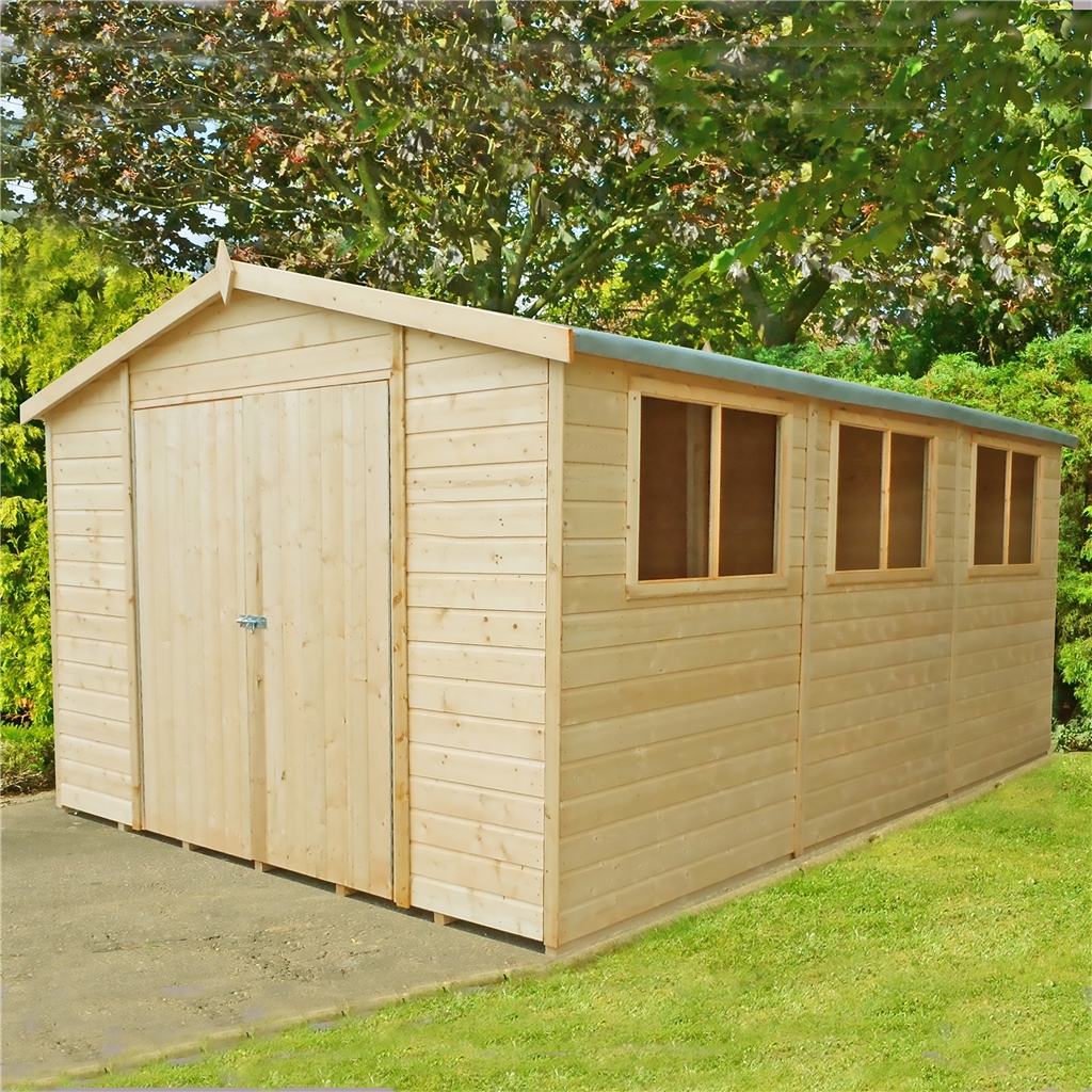 forest overlap pent garden shed pressure treated 6x8