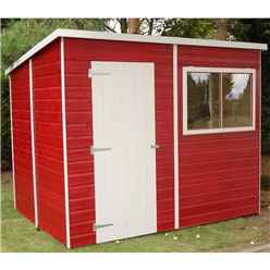 8ft X 6ft (1.83m X 2.39m) - Tongue And Groove - Pent Garden Shed - 1 Window - Single Door