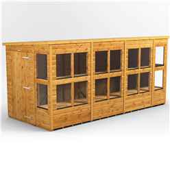 14ft x 6ft Premium Tongue and Groove Pent Potting Shed - Single Door - 18 Windows - 12mm Tongue and Groove Floor and Roof