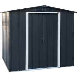 6ft X 6ft Value Apex Metal Shed - Anthracite Grey (2.01m X 1.82m)