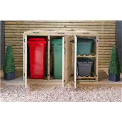 Wheelie Bin & Recycling Box Triple Chest Store - 2 X Wheelie Bin + 2 X Recycling Boxes