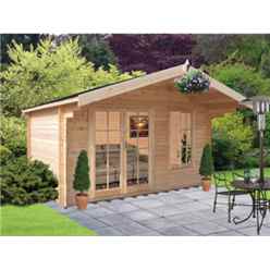 2.99m X 2.39m Stowe Brunswick Log Cabin - 44mm Wall Thickness