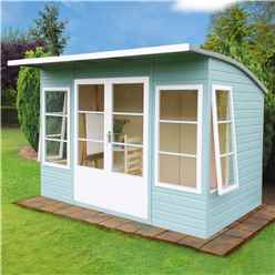 10ft X 6ft (2.99m X 1.79m) - Premier Pent Wooden Summerhouse - 4 Windows - Double Doors - 12mm T&g Walls & Floor