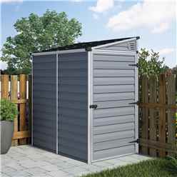 6ft X 4ft (1.75m X 1.17m) Single Door Pent Plastic Shed With Skylight Roofing