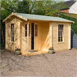 4.2m X 3.3m Home Office Apex Log Cabin - 28mm Wall Thickness (14ft X 11ft)