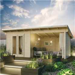 5.9mm X 3.1m Oasis Log Cabin And Entertainment Area - 28mm Wall Thickness  (19ft X 10ft)