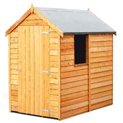 6ft X 4ft  (1.83m X 1.20m) - Super Value Overlap - Apex Wooden Garden Shed - Window - Single Door