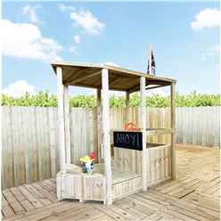 6ft X 3ft Pirate Ship And Sandpit Playhouse (includes Ship Steering Wheel, Chalk Board, 2 Bags Of Sand And Pirate Flag)