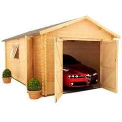 20ft X 12ft Monty Workshop 44mm Log Cabin (19mm Tongue And Groove Roof) (5950x3550)