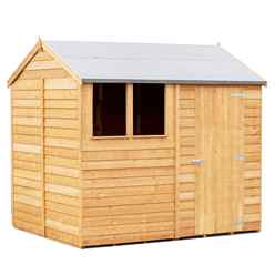 8ft X 6ft (2.39m X 1.83m) - Reverse - Super Value Overlap - Apex Wooden Shed - 1 Window - Single Door