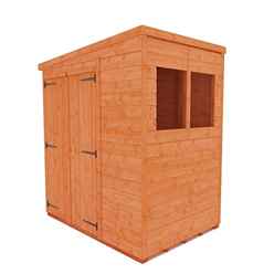 4ft X 6ft Tongue And Groove Pent Shed Double Door (12mm Tongue And Groove Floor And Roof)