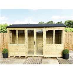 10ft X 6ft Fully Insulated Reverse Summerhouse - 64mm Walls, Floor & Roof - Double Glazed Safety Toughened Windows - Epdm Roof + Free Install
