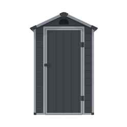 4ft X 6ft (1.34m X 1.92m) Single Door Apex Plastic Shed - Dark Grey