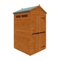 4ft X 4ft Tongue And Groove Double Door Security Shed (12mm Tongue And Groove Floor And Apex Roof)