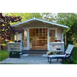 4m X 3m Serre Log Cabin - Double Glazing - 34mm Wall Thickness