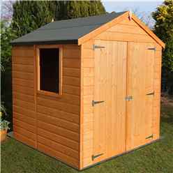 6ft X 6ft (1.79m X 1.79m) - Tongue & Groove -  Apex Garden Shed / Workshop - 1 Opening Window - Double Doors - 12mm T&g Floor